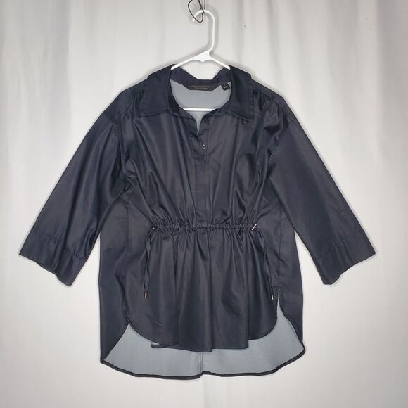 Carla Rockmore Top Women Small Black Cinched - Picture 2 of 10